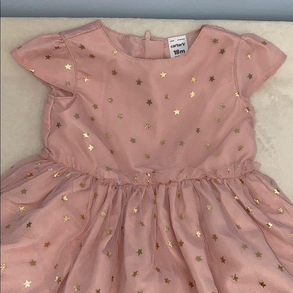 🔥Sale🔥Carters pink and gold chiffon star dress - Picture 2 of 4